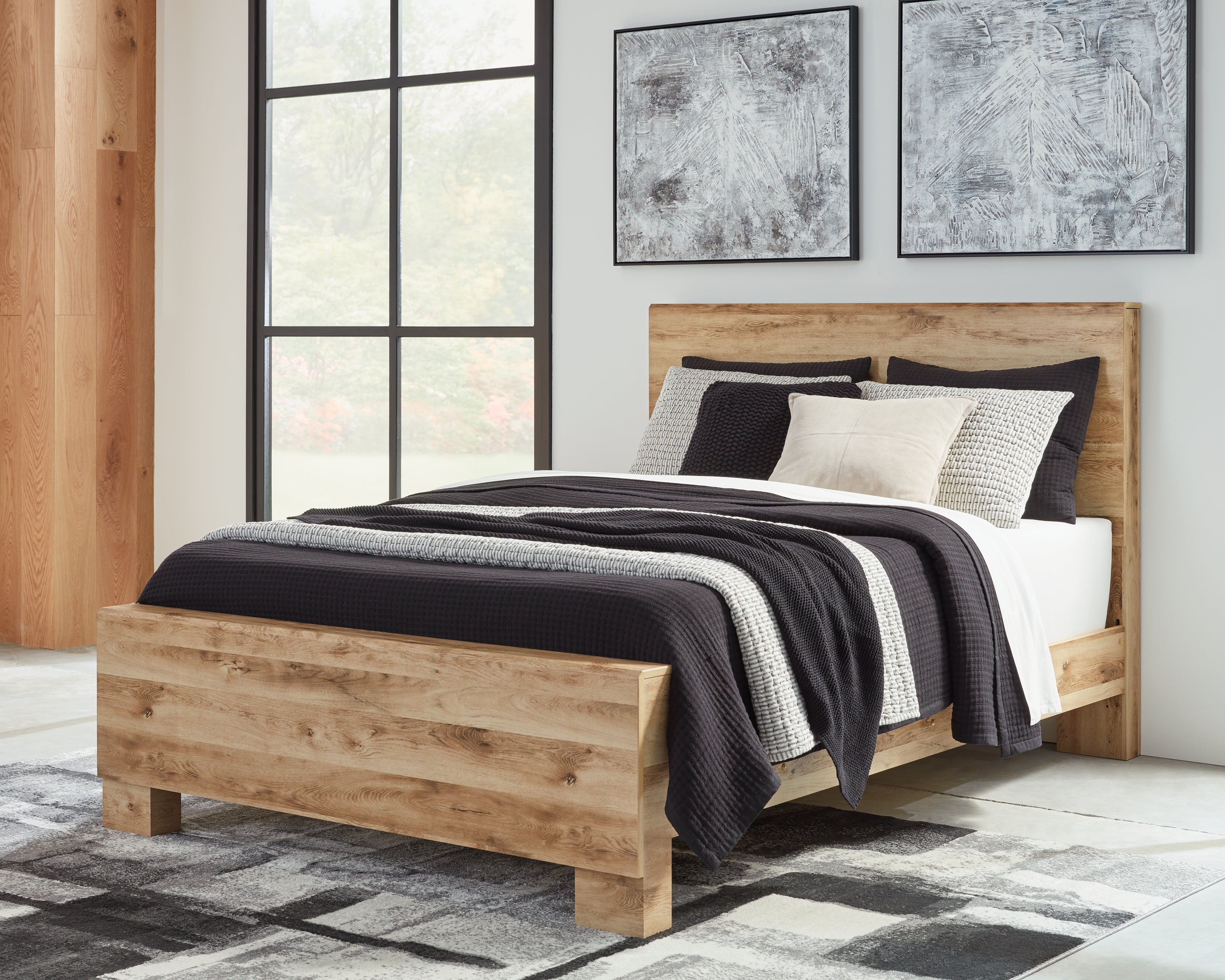 Hoover Furniture Outlet - Ashley Furniture - Hyanna King Panel Bed - King Panel Bed / Tan Brown - B1050B10
