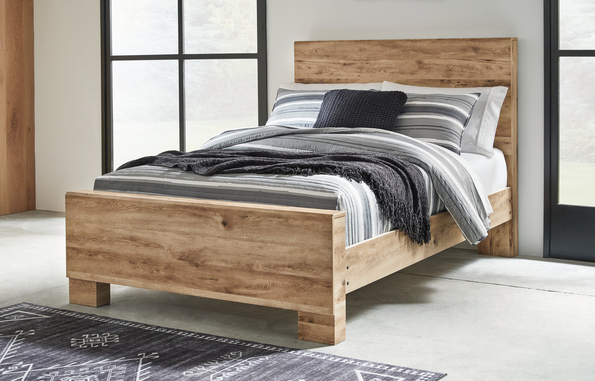 Hoover Furniture Outlet - Ashley Furniture - Hyanna Full Panel Bed - Full Panel Bed / Tan Brown - B1050B21