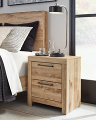 Hoover Furniture Outlet - Ashley Furniture - Hyanna Nightstand - Two Drawer Night Stand / Tan Brown - B1050-92