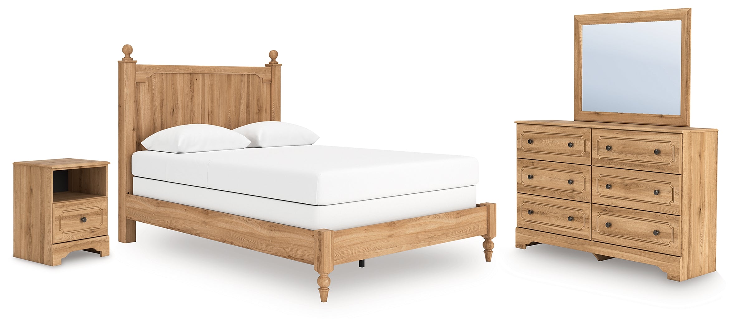 Hoover Furniture Outlet - Ashley Furniture - Aleaport Queen Panel Bed, Dresser, Mirror and Nightstand - Queen Panel Bed, Dresser, Mirror and Nightstand - PCB1075B9