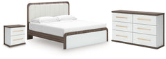 Hoover Furniture Outlet - Ashley Furniture - Kendanport King Platform Bed, Dresser, Mirror and Nightstand - King Platform Bed, Dresser, Mirror and Nightstand - PCB1108B12