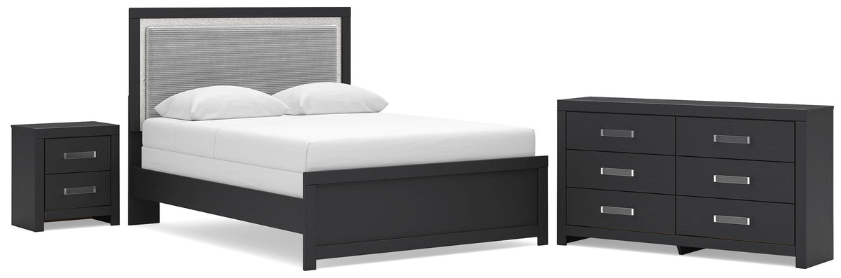 Hoover Furniture Outlet - Ashley Furniture - Maeling Queen Upholstered Panel Bed, Dresser and Nightstand - Queen Upholstered Panel Bed, Dresser and Nightstand - PCB1115B9