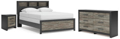 Hoover Furniture Outlet - Ashley Furniture - Broachmyn Queen Bookcase Panel Bed, Dresser and Nightstand - Queen Bookcase Panel Bed, Dresser and Nightstand - PCB1118B20