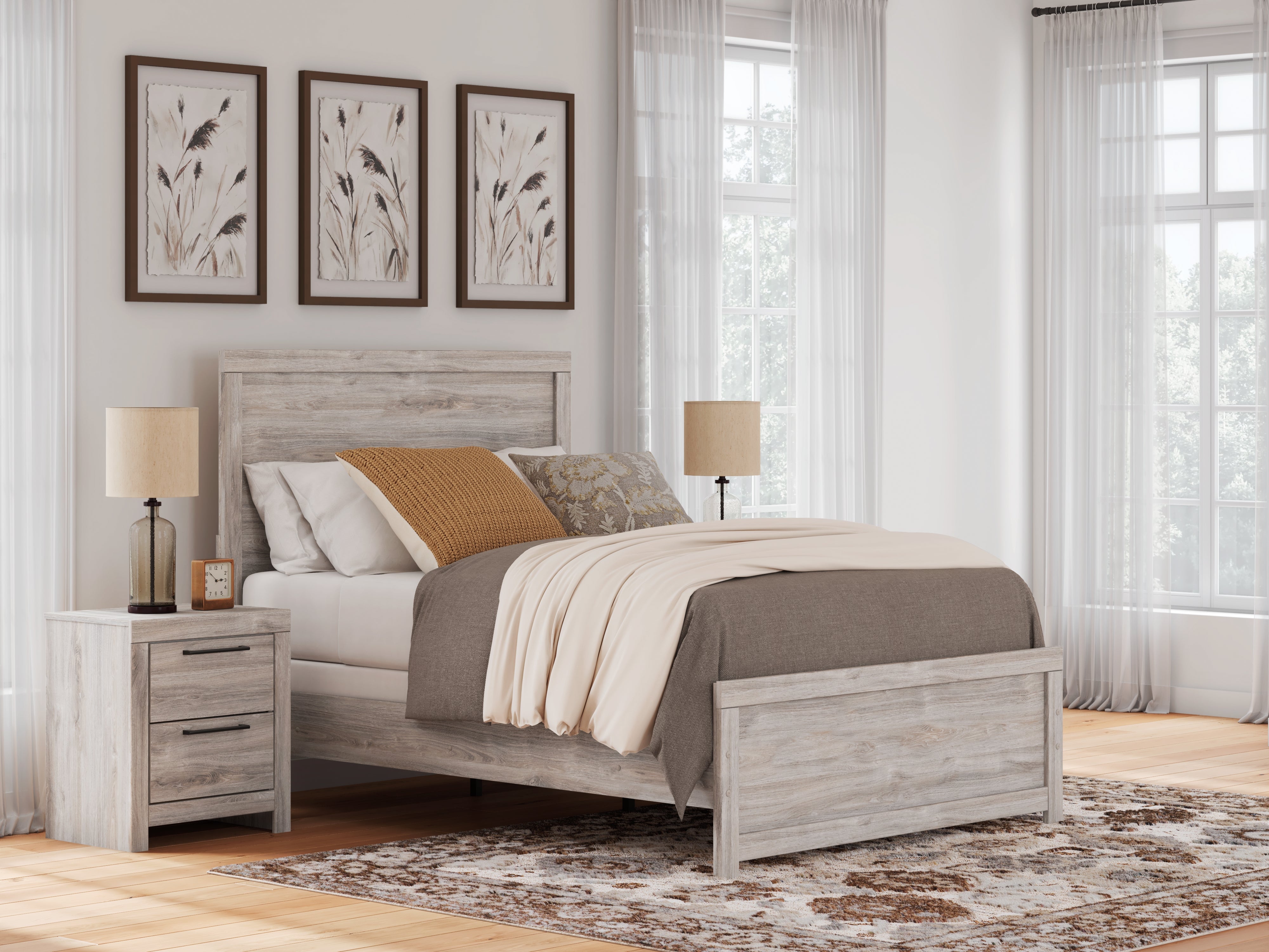 Hoover Furniture Outlet - Ashley Furniture - Broachmyn Full Panel Bed - Full Panel Bed / Gray - PCB1120B9