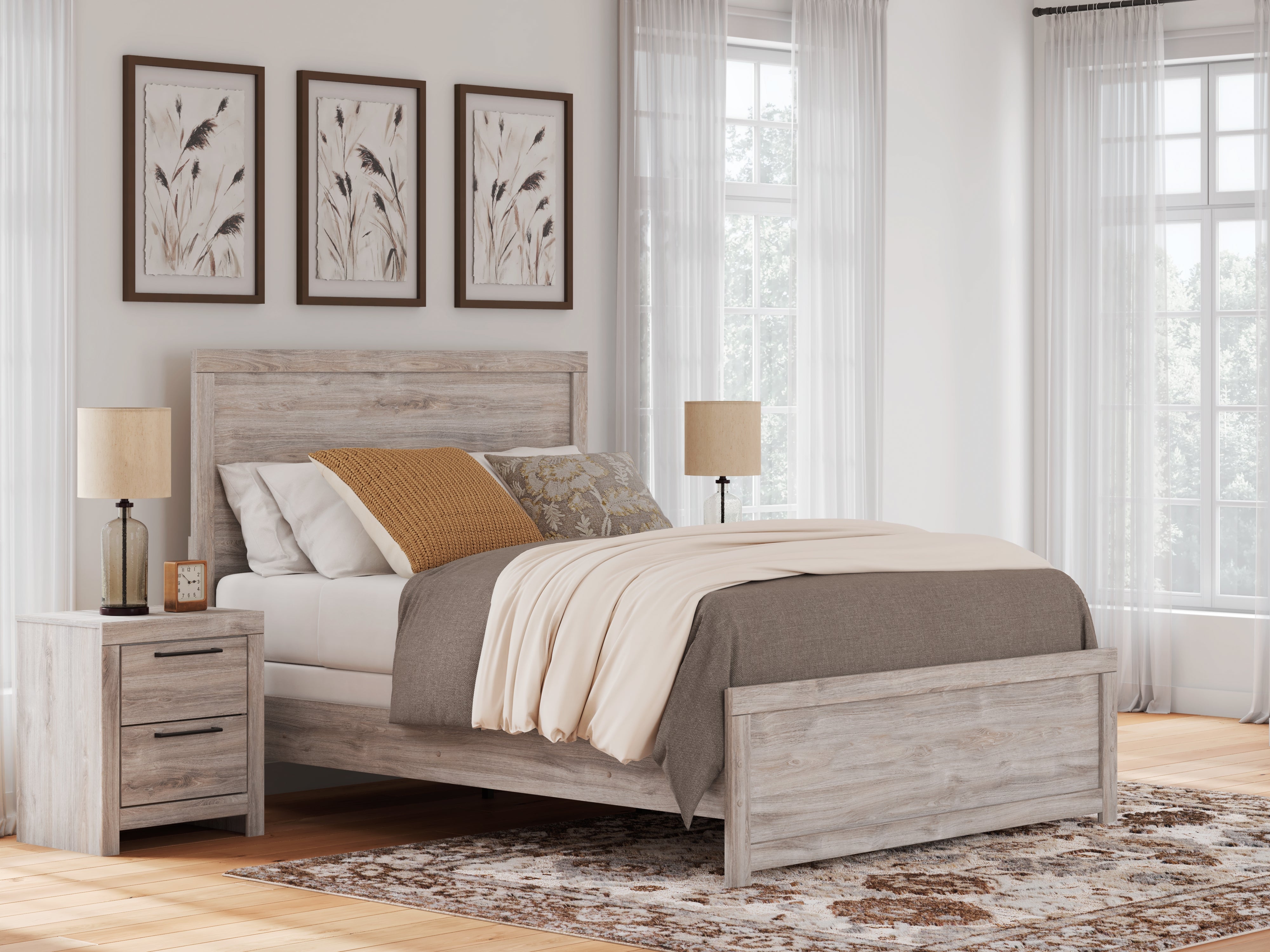 Hoover Furniture Outlet - Ashley Furniture - Broachmyn Queen Panel Bed - Queen Panel Bed / Gray - PCB1120B2