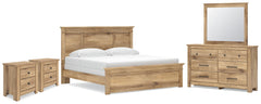 Hoover Furniture Outlet - Ashley Furniture - Makidern King Panel Bed, Dresser, Mirror and 2 Nightstands - King Panel Bed, Dresser, Mirror and 2 Nightstands - PCB1170B40
