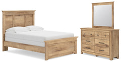 Makidern Full Panel Bed, Dresser and Mirror