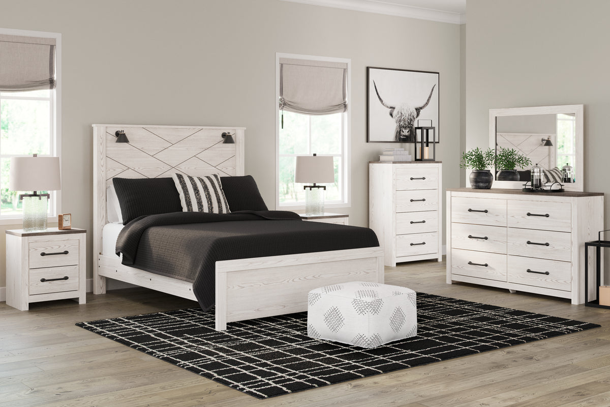 Hoover Furniture Outlet - Ashley Furniture - Gerridan Dresser and Mirror - Dresser and Mirror / White/Gray - B1190B1