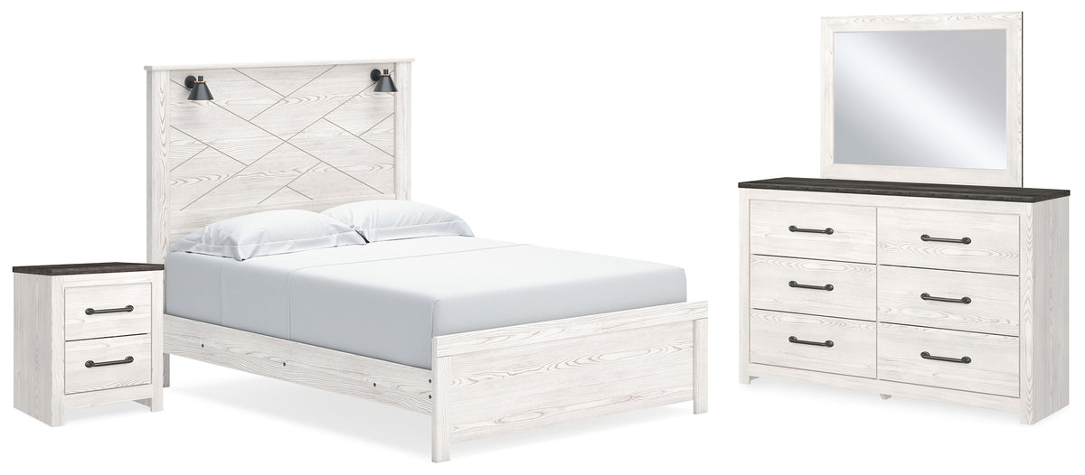 Hoover Furniture Outlet - Ashley Furniture - Gerridan Queen Panel Bed, Dresser, Mirror, and Nightstand - Queen Panel Bed, Dresser, Mirror, and Nightstand - B1190B15