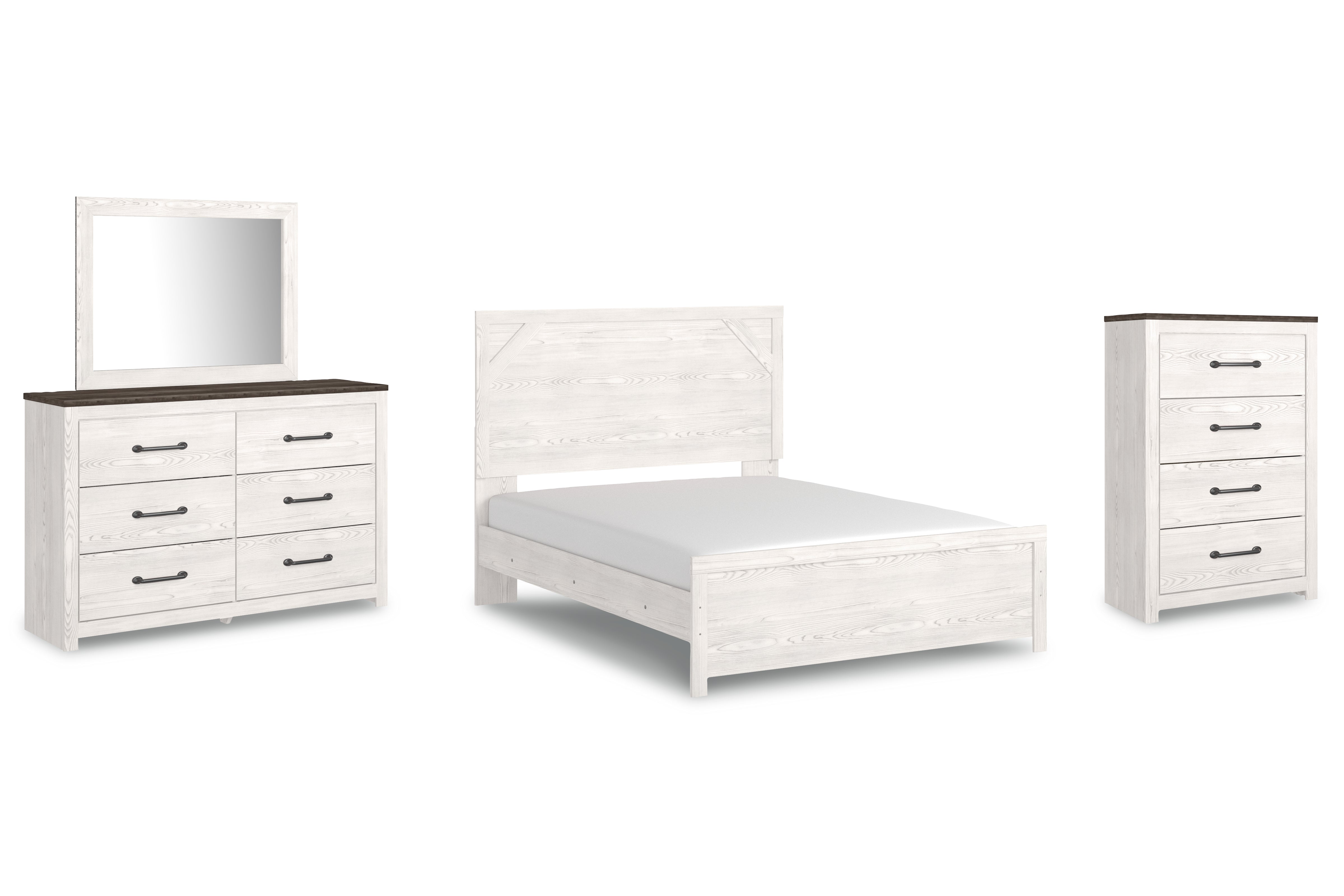 Hoover Furniture Outlet - Ashley Furniture - Gerridan Queen Panel Bed, Dresser, Mirror, and Chest - Queen Panel Bed, Dresser, Mirror, and Chest - B1190B18