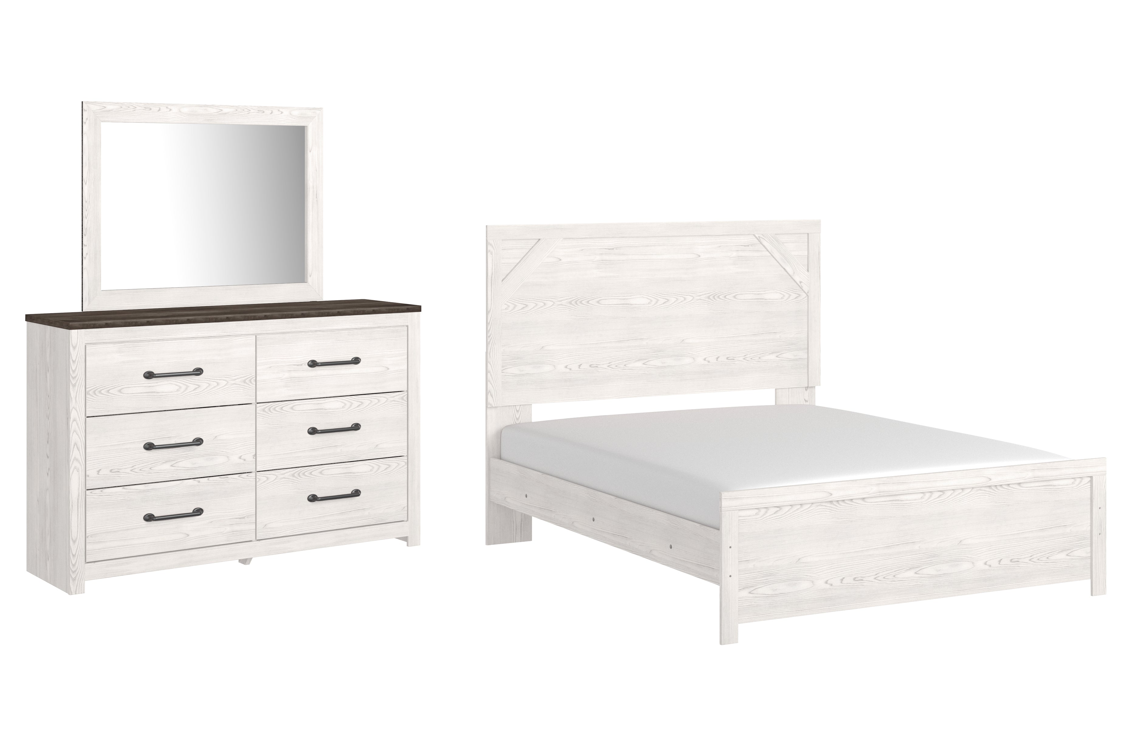 Hoover Furniture Outlet - Ashley Furniture - Gerridan Queen Panel Bed, Dresser and Mirror - Queen Panel Bed, Dresser and Mirror - B1190B5
