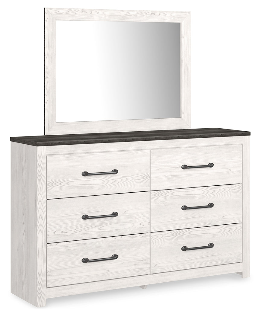 Hoover Furniture Outlet - Ashley Furniture - Gerridan Queen Panel Bed with Dresser and Mirror, Chest and Nightstand - Queen Panel Bed with Dresser, Mirror, Chest and Nightstand / White/Gray - B1190B14