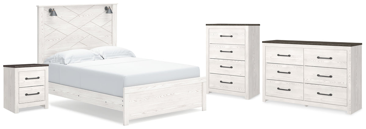 Hoover Furniture Outlet - Ashley Furniture - Gerridan Queen Panel Bed, Dresser, Chest and Nightstand - Queen Panel Bed, Dresser, Chest and Nightstand - B1190B26