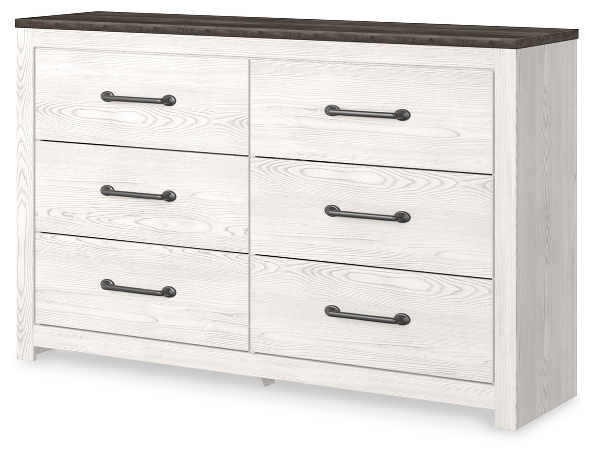 Hoover Furniture Outlet - Ashley Furniture - Gerridan Dresser - Six Drawer Dresser / White/Gray - B1190-31