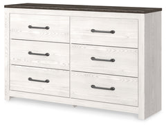 Hoover Furniture Outlet - Ashley Furniture - Gerridan Dresser - Six Drawer Dresser / White/Gray - B1190-31