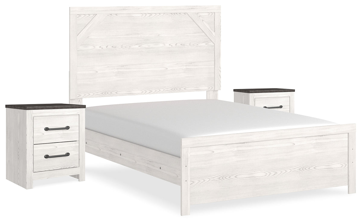 Hoover Furniture Outlet - Ashley Furniture - Gerridan Full Panel Bed and 2 Nightstands - Full Panel Bed and 2 Nightstands - B1190B12
