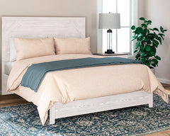 Hoover Furniture Outlet - Ashley Furniture - Gerridan Queen Panel Bed - Queen Panel Bed / White/Gray - B1190B2