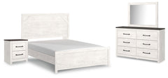 Hoover Furniture Outlet - Ashley Furniture - Gerridan Queen Bed with Mirrored Dresser and Nightstand - Queen Bed with Mirrored Dresser and Nightstand - B1190B11