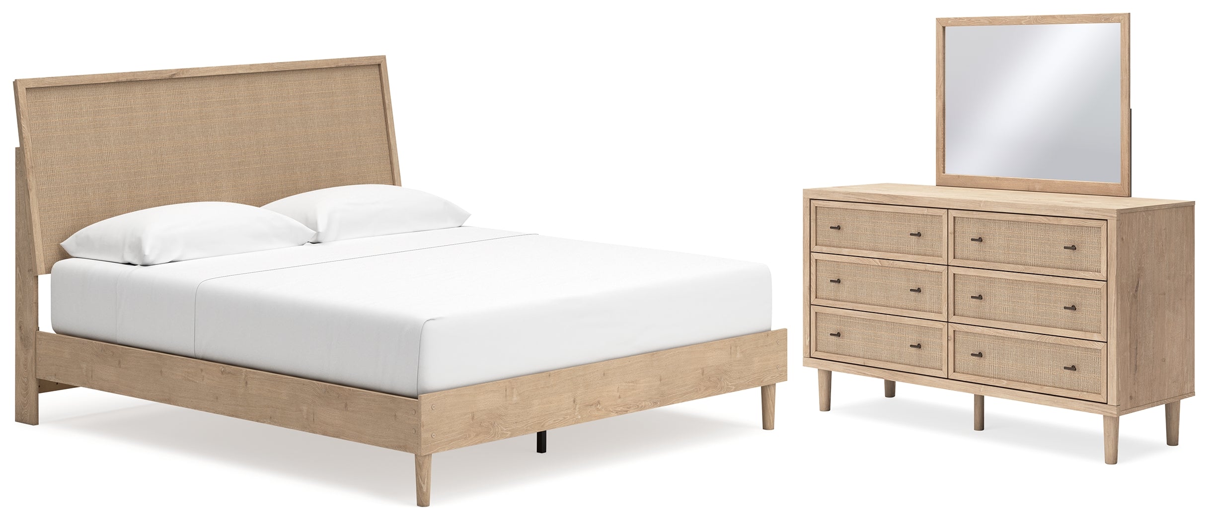 Hoover Furniture Outlet - Ashley Furniture - Cielden King Panel Bed, Dresser and Mirror - King Panel Bed, Dresser and Mirror - B1199B11