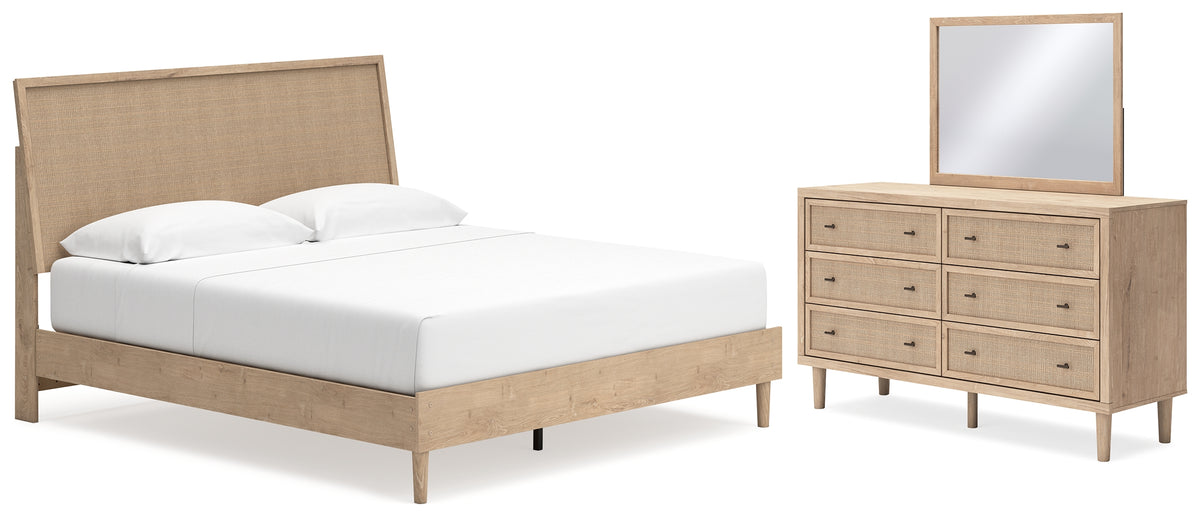 Hoover Furniture Outlet - Ashley Furniture - Cielden King Panel Bed, Dresser and Mirror - King Panel Bed, Dresser and Mirror - B1199B11