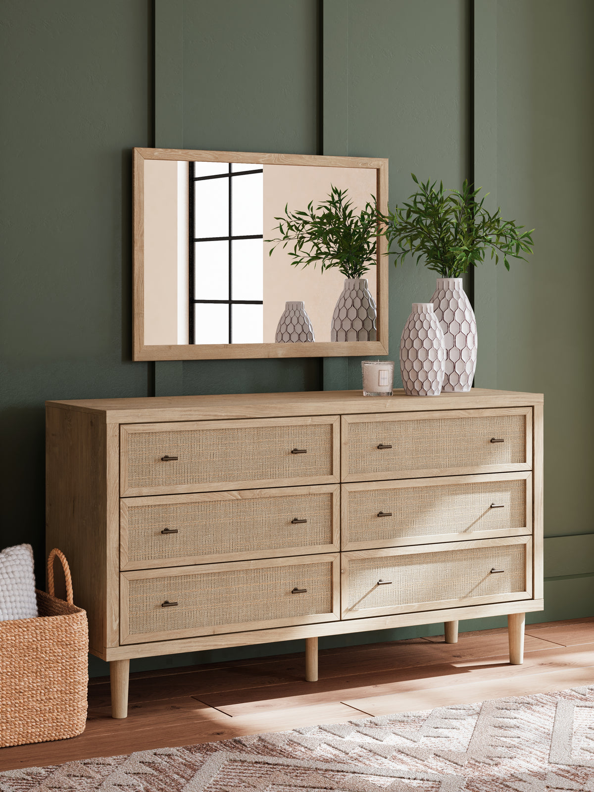 Hoover Furniture Outlet - Ashley Furniture - Cielden Dresser and Mirror - Dresser and Mirror / Two-tone - B1199B1
