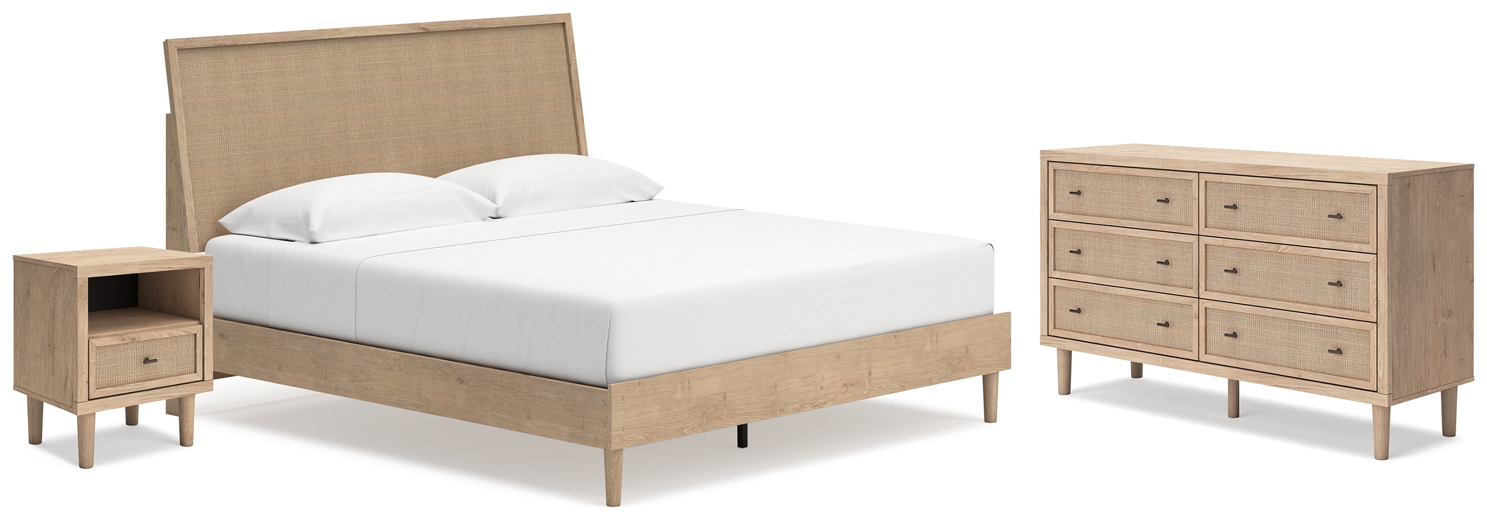 Hoover Furniture Outlet - Ashley Furniture - Cielden King Panel Bed, Dresser and Nightstand - King Panel Bed, Dresser and Nightstand - B1199B13