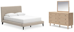 Hoover Furniture Outlet - Ashley Furniture - Cielden Queen Upholstered Bed, Dresser and Mirror - Queen Upholstered Bed, Dresser and Mirror - B1199B2