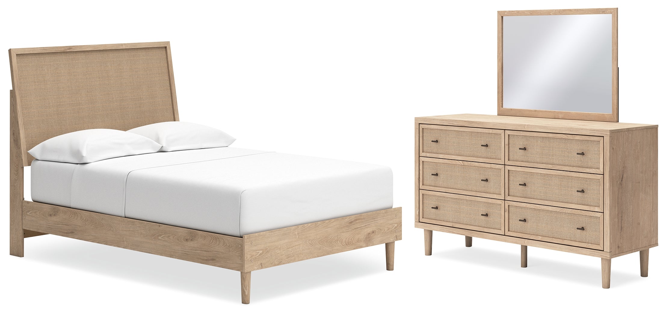 Hoover Furniture Outlet - Ashley Furniture - Cielden Full Panel Bed, Dresser and Mirror - Full Panel Bed, Dresser and Mirror / Two-tone - B1199B7