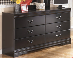 Hoover Furniture Outlet - Ashley Furniture - Huey Vineyard Dresser - Six Drawer Dresser / Black - B128-31