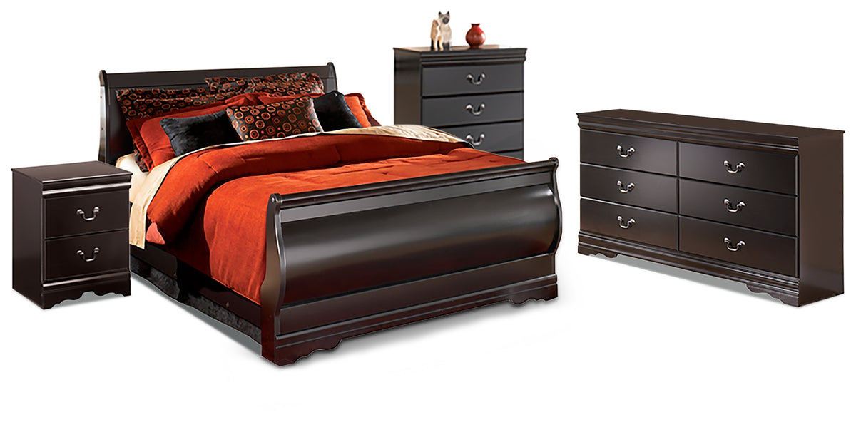 Hoover Furniture Outlet - Ashley Furniture - Huey Vineyard Queen Sleigh Bed, Dresser, Chest and Nightstand - Queen Sleigh Bed, Dresser, Chest and Nightstand - B128B19