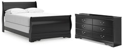 Huey Vineyard Full Sleigh Bed and Dresser