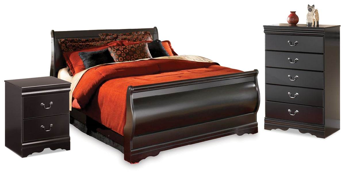Hoover Furniture Outlet - Ashley Furniture - Huey Vineyard Full Sleigh Bed, Chest and Nightstand - Full Sleigh Bed, Chest and Nightstand - B128B49