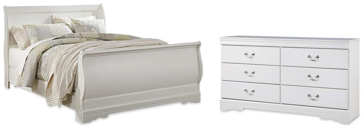 Hoover Furniture Outlet - Ashley Furniture - Anarasia Queen Sleigh Bed and Dresser - Queen Sleigh Bed and Dresser - B129B24