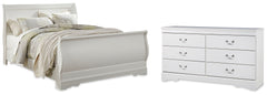 Hoover Furniture Outlet - Ashley Furniture - Anarasia Queen Sleigh Bed and Dresser - Queen Sleigh Bed and Dresser - B129B24