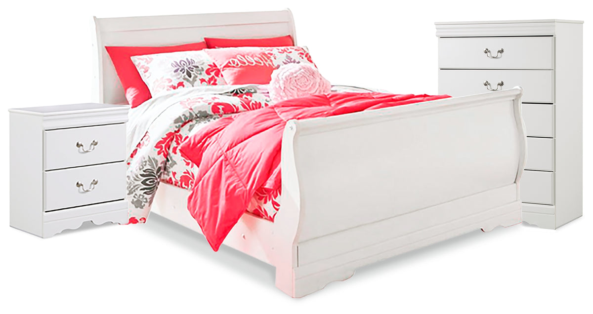 Hoover Furniture Outlet - Ashley Furniture - Anarasia Full Sleigh Bed, Chest and Nightstand - Full Sleigh Bed, Chest and Nightstand - B129B22