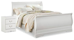 Hoover Furniture Outlet - Ashley Furniture - Anarasia Queen Sleigh Bed and Nightstand - Queen Sleigh Bed and Nightstand - B129B15