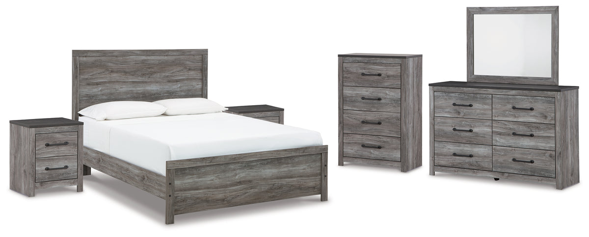 Hoover Furniture Outlet - Ashley Furniture - Bronyan Queen Panel Bed, Dresser, Mirror, Chest and 2 Nightstands - Queen Panel Bed, Dresser, Mirror, Chest and 2 Nightstands - B1290B10