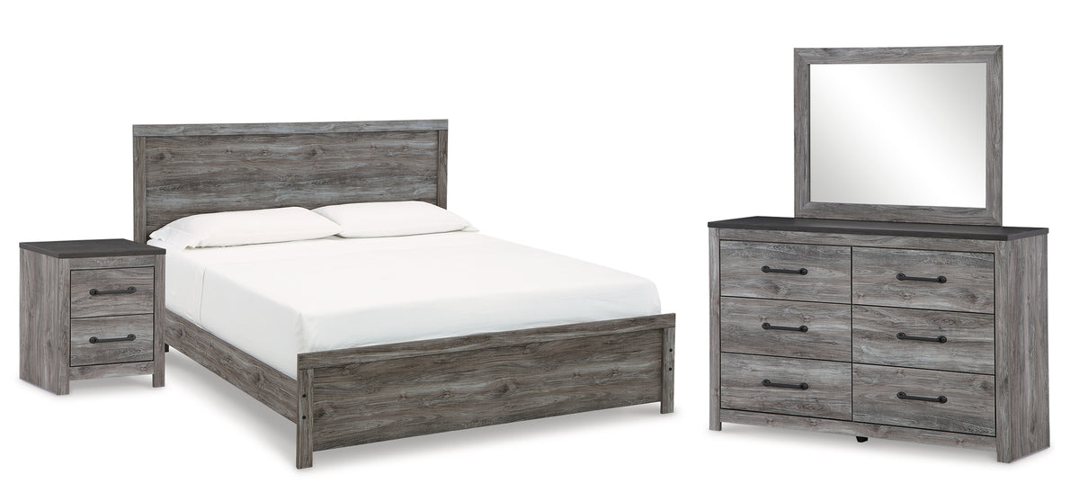 Hoover Furniture Outlet - Ashley Furniture - Bronyan King Panel Bed, Dresser, Mirror and Nightstand - King Panel Bed, Dresser, Mirror and Nightstand - B1290B9