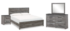 Hoover Furniture Outlet - Ashley Furniture - Bronyan King Panel Bed, Dresser, Mirror and Nightstand - King Panel Bed, Dresser, Mirror and Nightstand - B1290B9