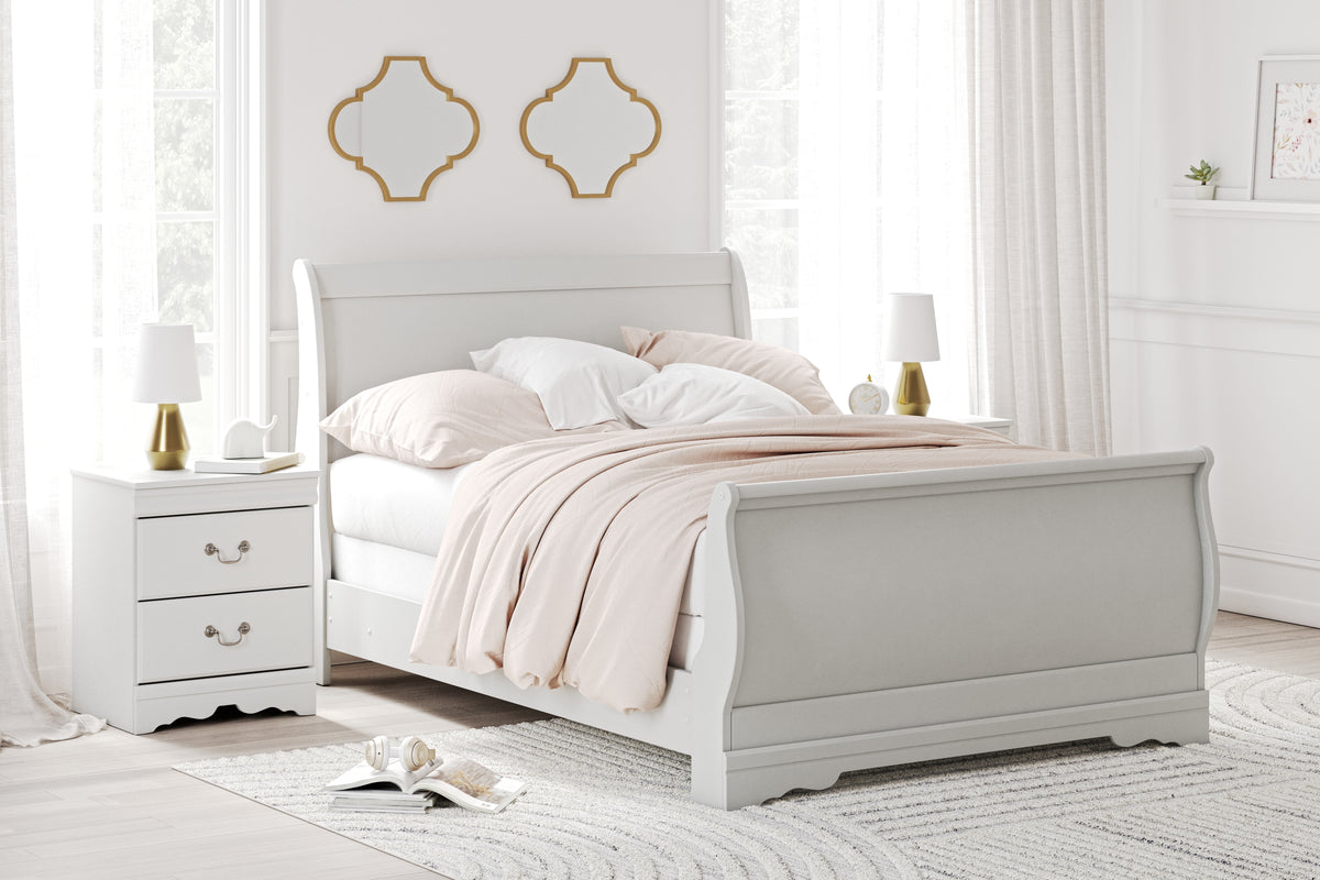 Hoover Furniture Outlet - Ashley Furniture - Anarasia Full Sleigh Bed - Full Sleigh Bed / White - B129B2