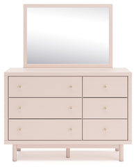 Wistenpine Full Upholstered Panel Headboard, Dresser and Mirror