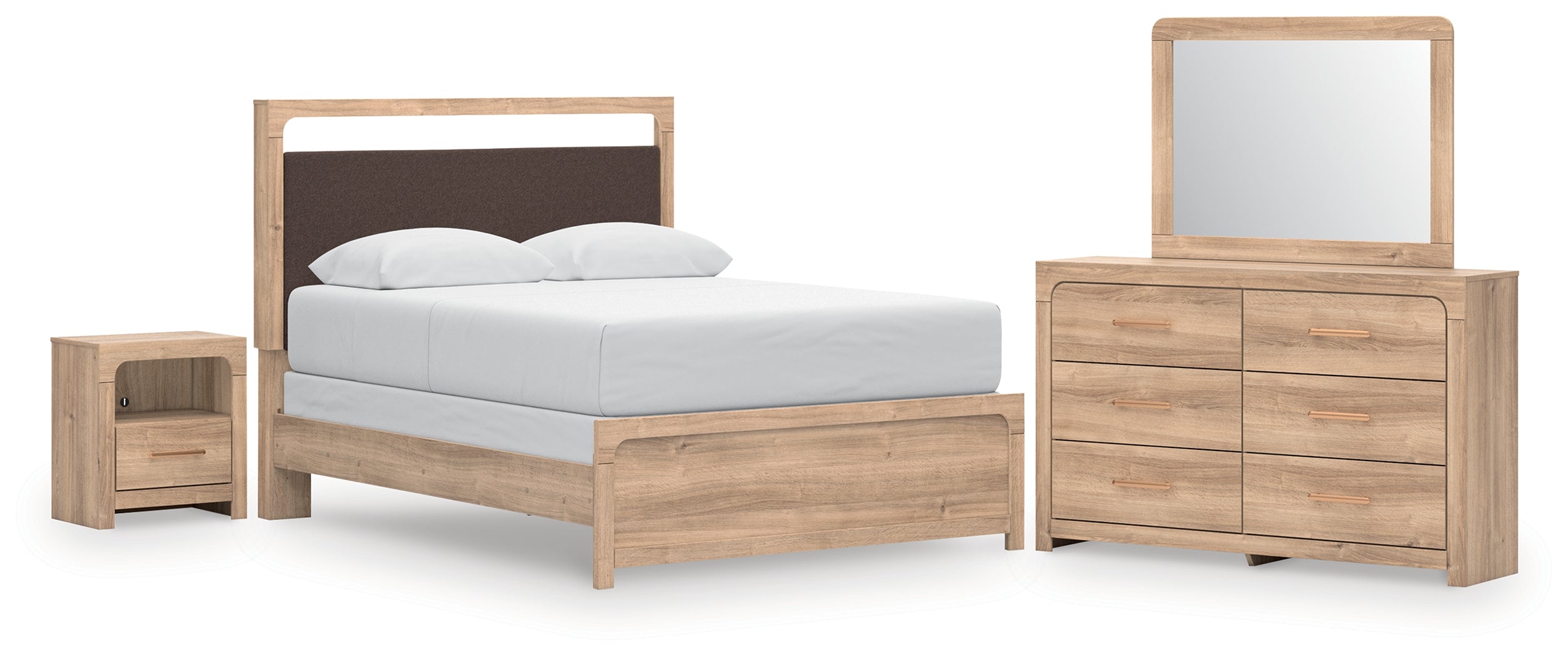 Hoover Furniture Outlet - Ashley Furniture - Kinlanni Queen Panel Bed, Dresser, Mirror and Nightstand - Queen Panel Bed, Dresser, Mirror and Nightstand - PCB1360B17