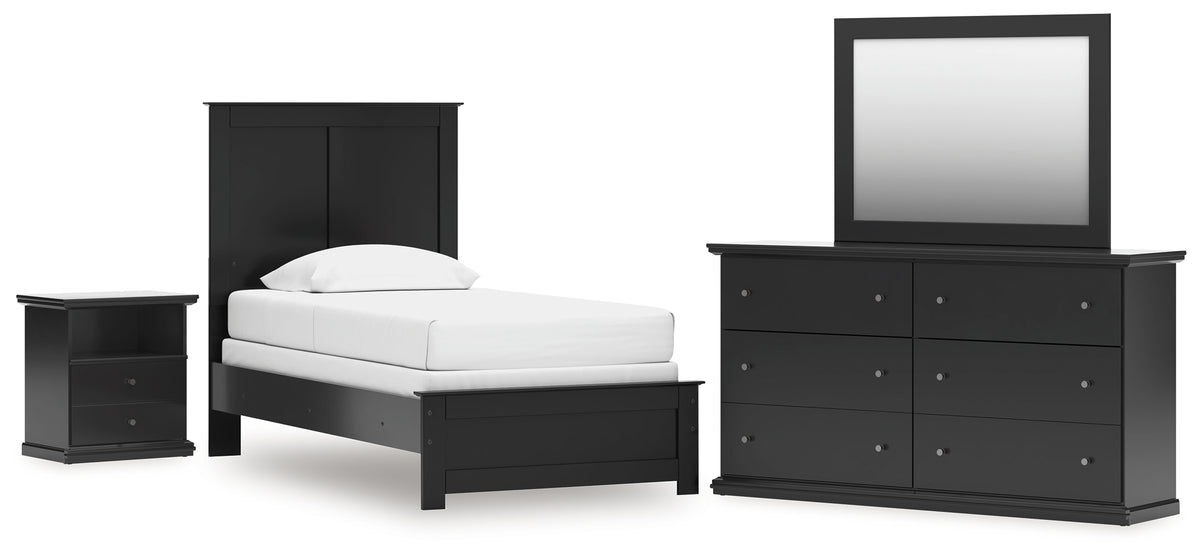 Hoover Furniture Outlet - Ashley Furniture - Maribel Twin Panel Bed, Dresser, Mirror and Nightstand - Twin Panel Bed, Dresser, Mirror and Nightstand - B138B61