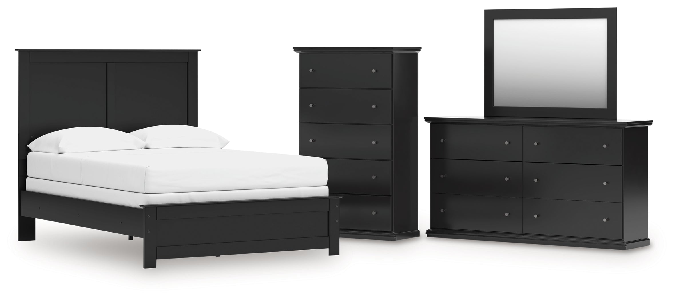 Hoover Furniture Outlet - Ashley Furniture - Maribel Full Panel Bed, Dresser, Mirror and Chest - Full Panel Bed, Dresser, Mirror and Chest - B138B82