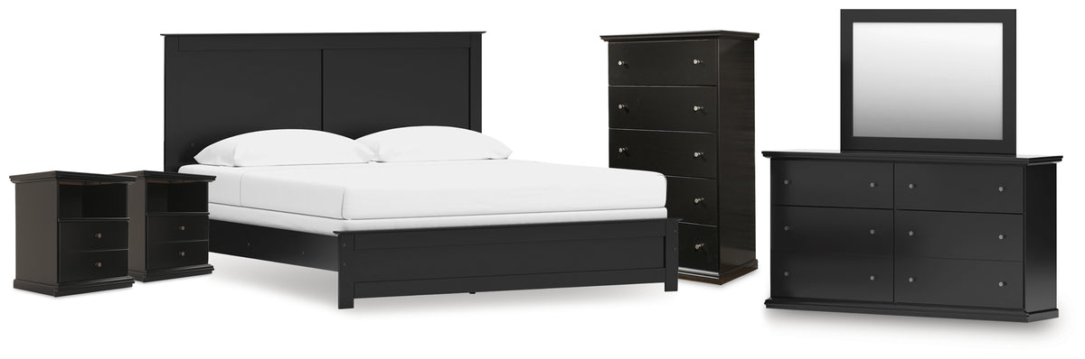 Hoover Furniture Outlet - Ashley Furniture - Maribel King Panel Bed, Dresser, Mirror, Chest, and 2 Nightstands - King Panel Bed, Dresser, Mirror, Chest, and 2 Nightstands - B138B63