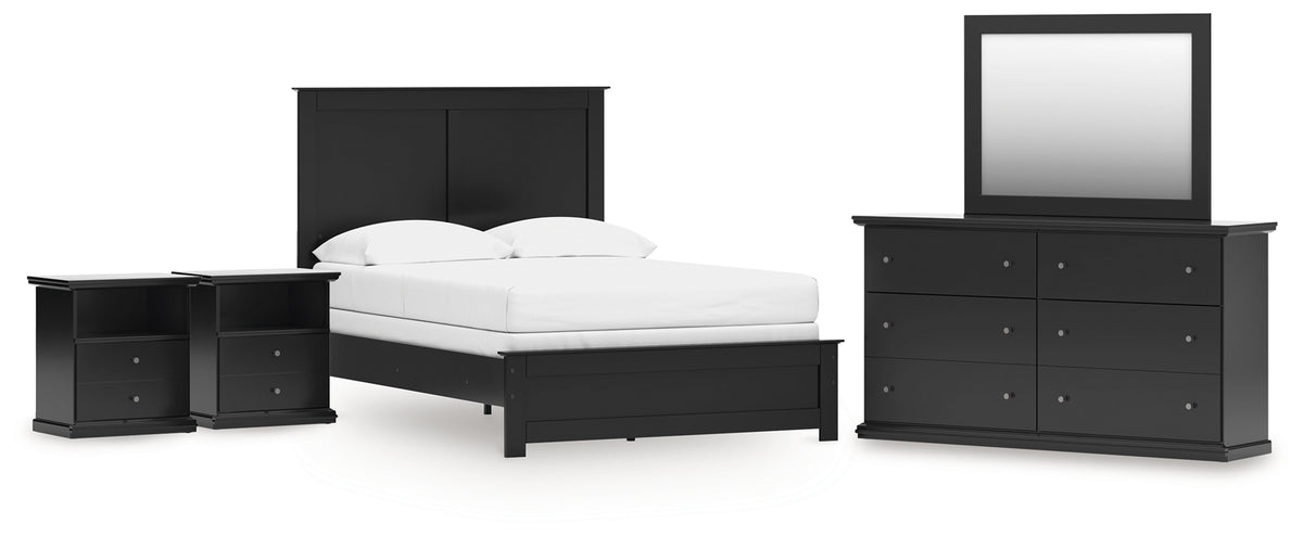 Hoover Furniture Outlet - Ashley Furniture - Maribel Full Panel Bed with Dresser, Mirror and 2 Nightstands - Full Panel Bed with Dresser, Mirror and 2 Nightstands - B138B77