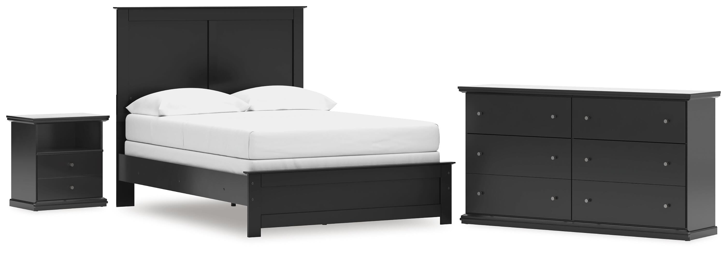 Hoover Furniture Outlet - Ashley Furniture - Maribel Full Panel Bed, Dresser and Nightstand - Full Panel Bed, Dresser and Nightstand - B138B85