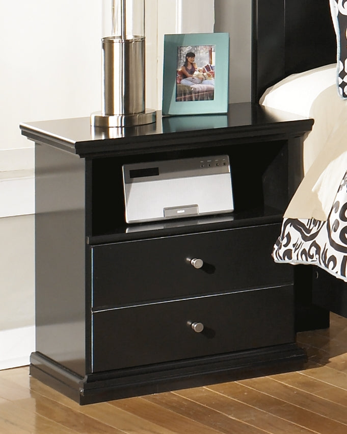 Hoover Furniture Outlet - Ashley Furniture - Maribel Nightstand - One Drawer Night Stand / Black - B138-91