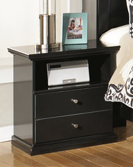 Hoover Furniture Outlet - Ashley Furniture - Maribel Nightstand - One Drawer Night Stand / Black - B138-91