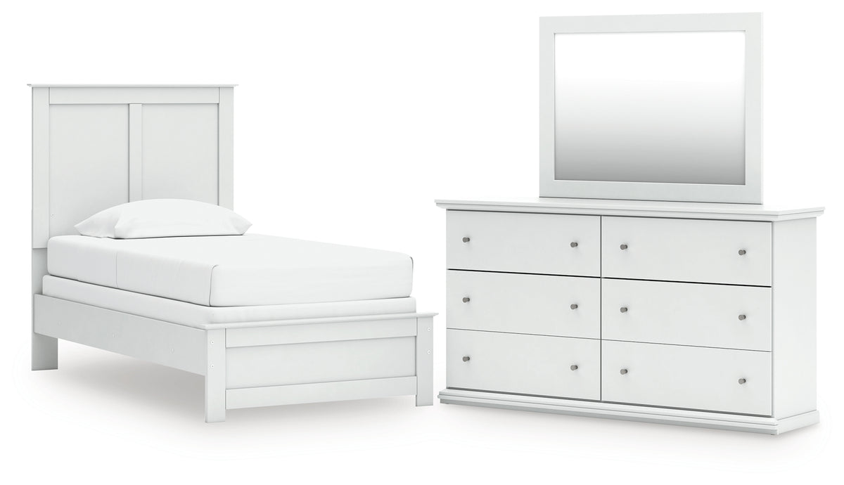Hoover Furniture Outlet - Ashley Furniture - Bostwick Shoals Twin Panel Bed, Dresser and Mirror - Twin Panel Bed, Dresser and Mirror - B139B70